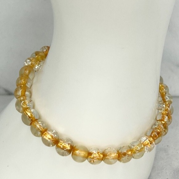 Clear and Gold Beaded Stretch Bracelet - Picture 4 of 6